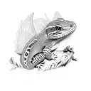 leopard gecko with wings tattoo design idea