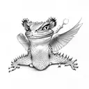 leopard gecko with wings tattoo design idea