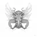 leopard gecko with wings tattoo design idea