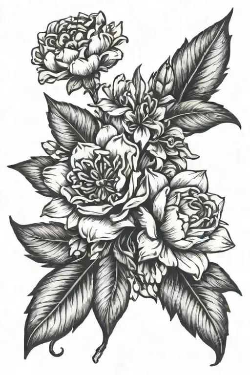 birth flower bouquet febuary may june birth flower tattoo design idea
