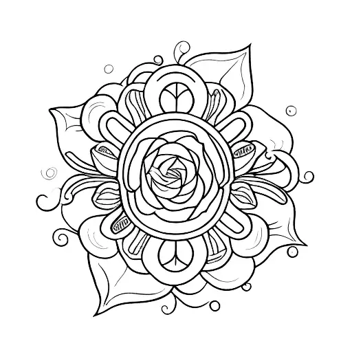 gemini with flowers tattoo design idea