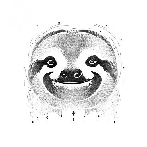 A minimalist tattoo of a sloth hanging from a palm tree, symbolizing the laid-back Pura Vida lifestyle of Costa Rica tattoo design idea