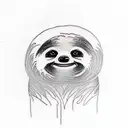 A minimalist tattoo of a sloth hanging from a palm tree, symbolizing the laid-back Pura Vida lifestyle of Costa Rica tattoo design idea