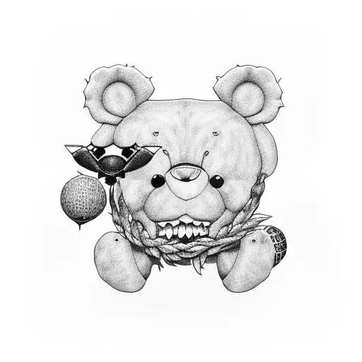 korn teddy tattoo design idea