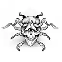 Scorpion, skull and time tattoo design idea