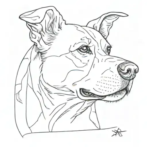 Dead dog memorial tattoo design idea