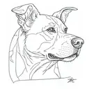Dead dog memorial tattoo design idea