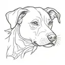 Dead dog memorial tattoo design idea