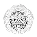 infinity symbol with 2 dog paws connected and a heart  tattoo design idea