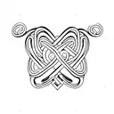 infinity symbol with 2 dog paws connected and a heart  tattoo design idea