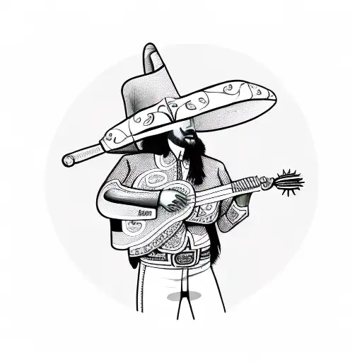 Mexican Mariachi Man tattoo design idea