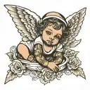 ghetto baby angel tattoo design idea