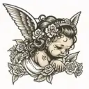 ghetto baby angel tattoo design idea