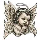 ghetto baby angel tattoo design idea
