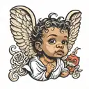 ghetto baby angel tattoo design idea
