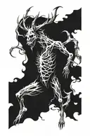 wendigo emerging tattoo design idea