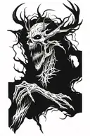 wendigo emerging tattoo design idea