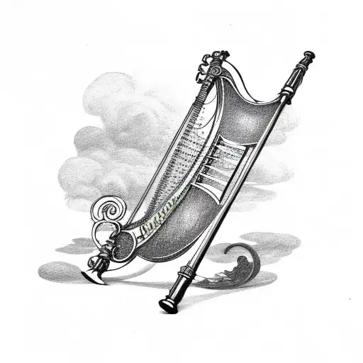Steampunk Irish Harp tattoo design idea