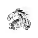 horse and snake and rooster separate  tattoo design idea