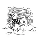 horse with snake and rooster tattoo design idea