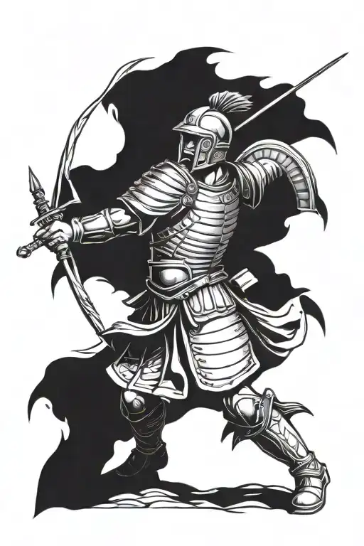 roman soldier tattoo design idea
