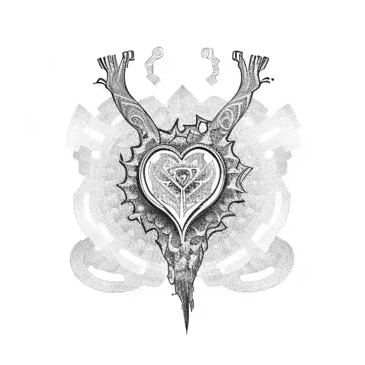 open heart with gear inside tattoo design idea