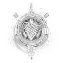 open heart with gear inside tattoo design idea