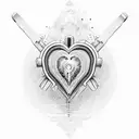 open heart with gear inside tattoo design idea