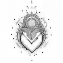 open heart with gear inside tattoo design idea