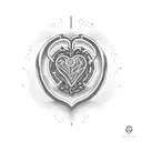 open heart with gear inside tattoo design idea