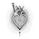open heart with gear inside tattoo design idea