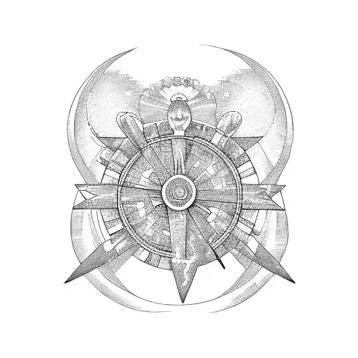 wheel of fortune fator card with sailor moon  tattoo design idea