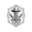 lucky number 13 guns spade sheriff tattoo design idea
