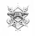 lucky number 13 guns spade sheriff tattoo design idea