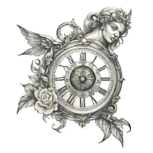 goddess of time tattoo design idea
