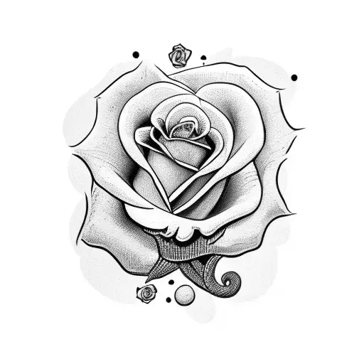 steer skull with a rose behind it tattoo design idea