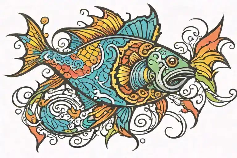 Christian fish  tattoo design idea