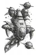 endurance space ship from the movie interestelar tattoo design idea