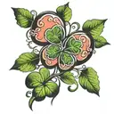 4 leaf clover and heart tattoo design idea