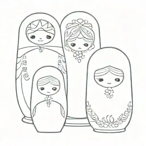 classic russian matryoshka doll tattoo design idea