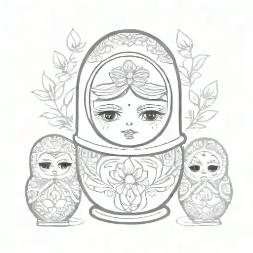 classic russian matryoshka doll tattoo design idea