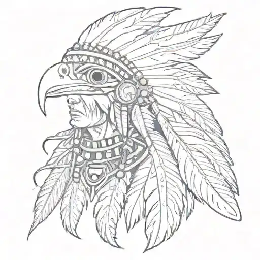 Combine the Scissor tail fly catcher and Indian chief head into a unique tattoo design tattoo design idea