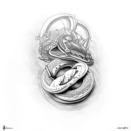 bicycle and bretzel tattoo design idea