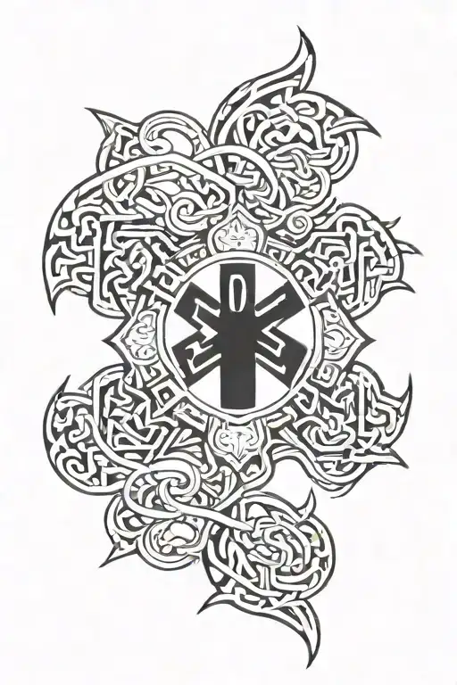 Ireland fire dept paramedic symbol intertwined tattoo design idea
