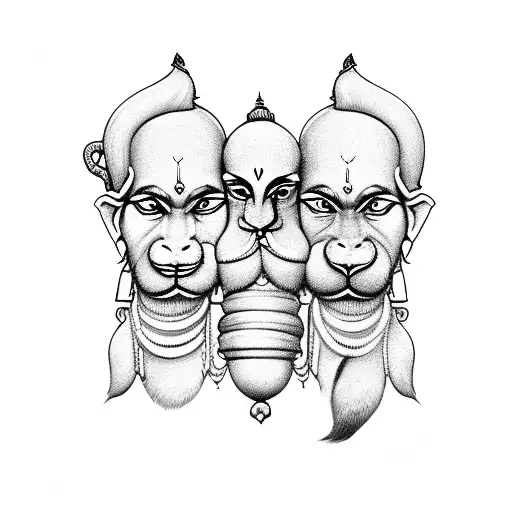 Indian Traditional Pure Silver Panchmukhi Hanuman 30MM Pendant For Women &  Men | eBay