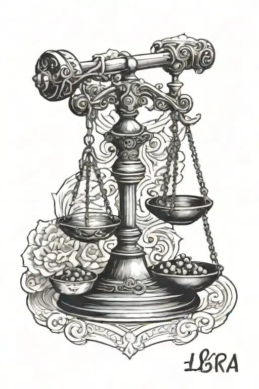 libra scales tattoo design idea