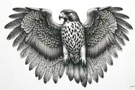 falcon with spread wings tattoo design idea