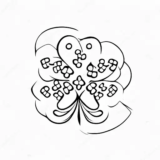 five leaf clover tattoo design idea