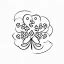 five leaf clover tattoo design idea
