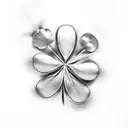 five leaf clover tattoo design idea